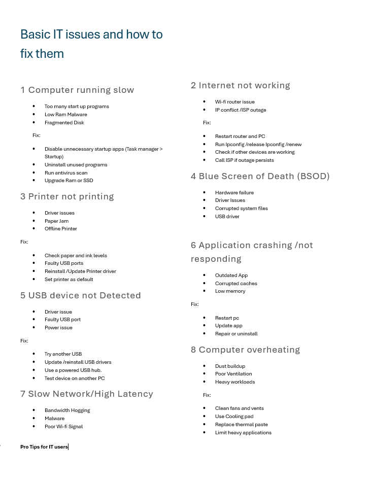 Solving Basic IT Issues: A Quick Guide From Years of IT Support Experience
